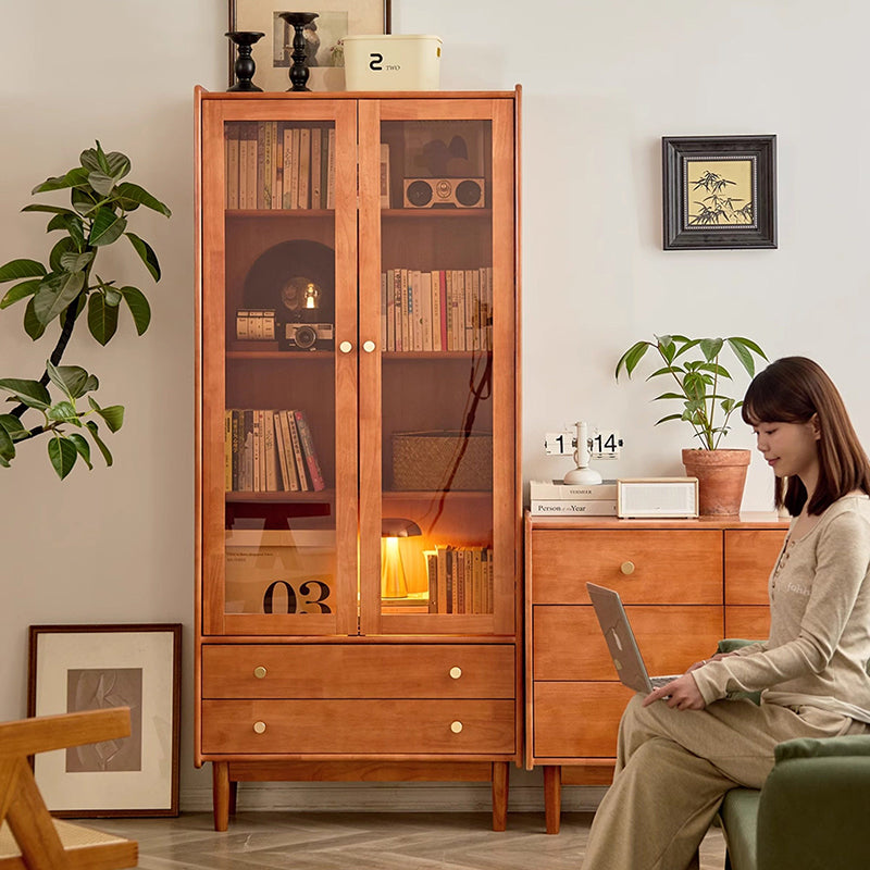 Contemporary Nordic Rectangular Rubberwood Pine Rubberwood Plywood Storage Cabinet 1-Cabinet For Living Room