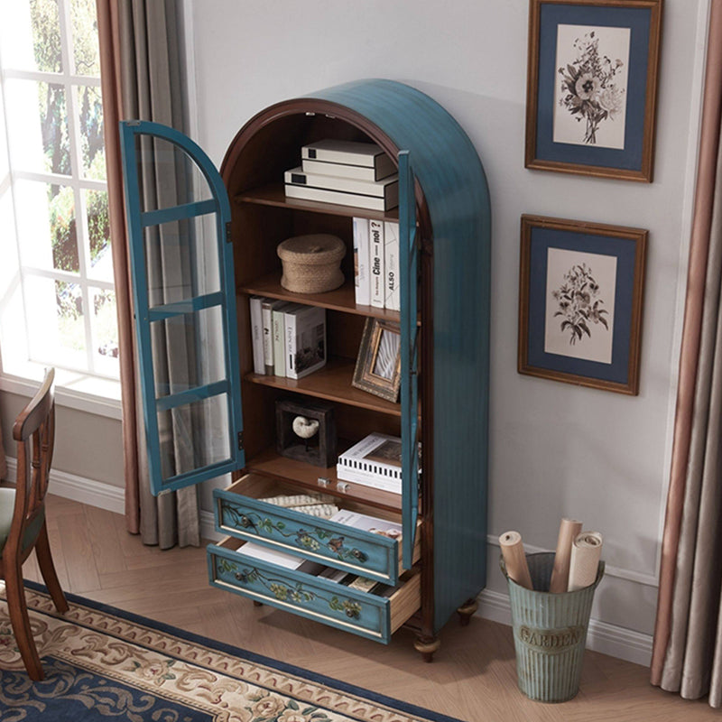 Contemporary Nordic Arched Rectangular Rubberwood Pine Medium Density Fiberboard Storage Cabinet 1-Cabinet For Living Room