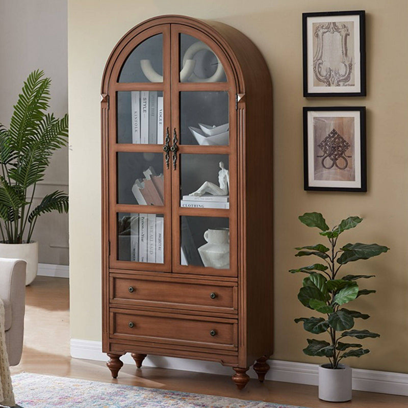 Contemporary Nordic Arched Rectangular Rubberwood Pine Medium Density Fiberboard Storage Cabinet 1-Cabinet For Living Room