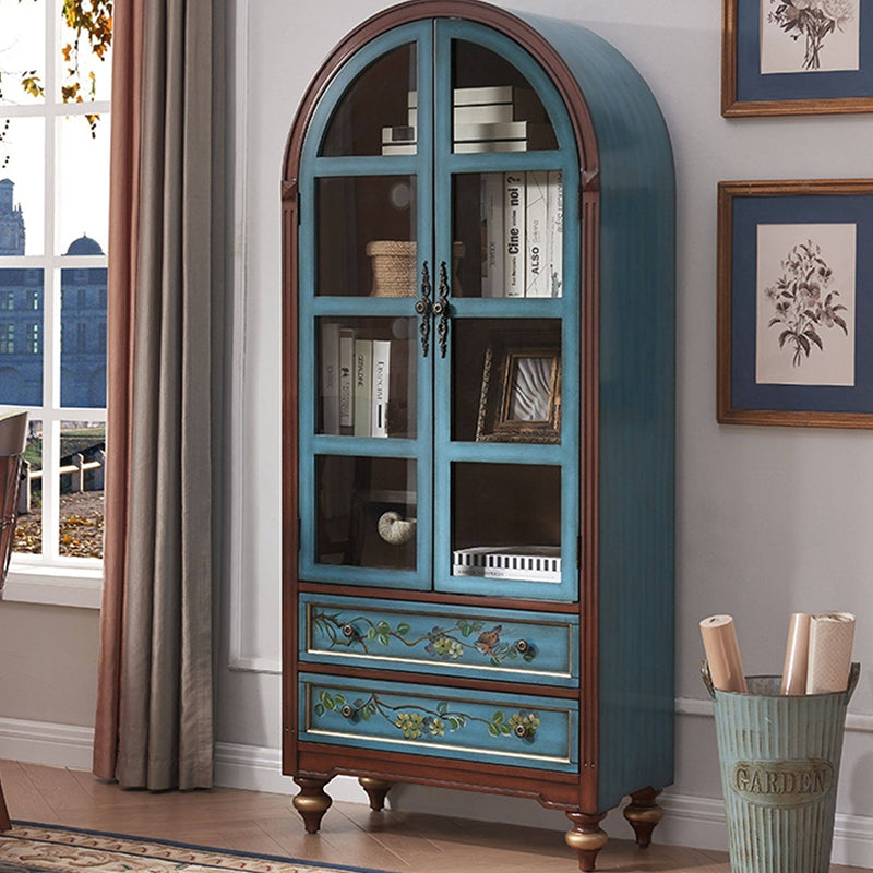Contemporary Nordic Arched Rectangular Rubberwood Pine Medium Density Fiberboard Storage Cabinet 1-Cabinet For Living Room