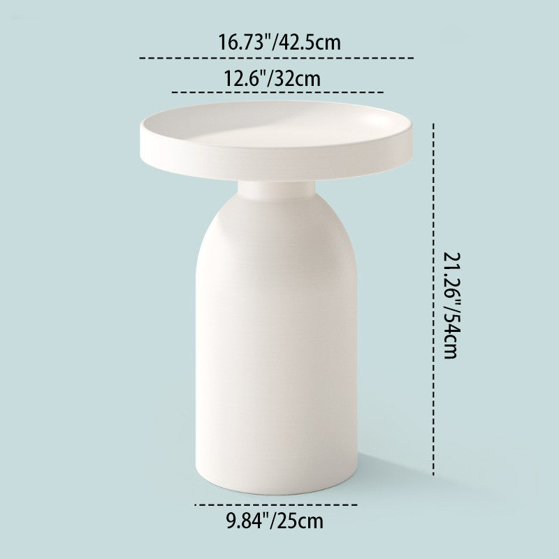 Contemporary Nordic Round Cylindrical Carbon Steel Side Table 1 Tier For Living Room