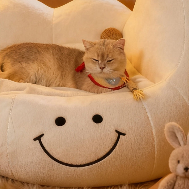 Contemporary Creative Curved Moon-Shaped Velvet Sponge Pet Dog Bed Cat Bed For Bedroom