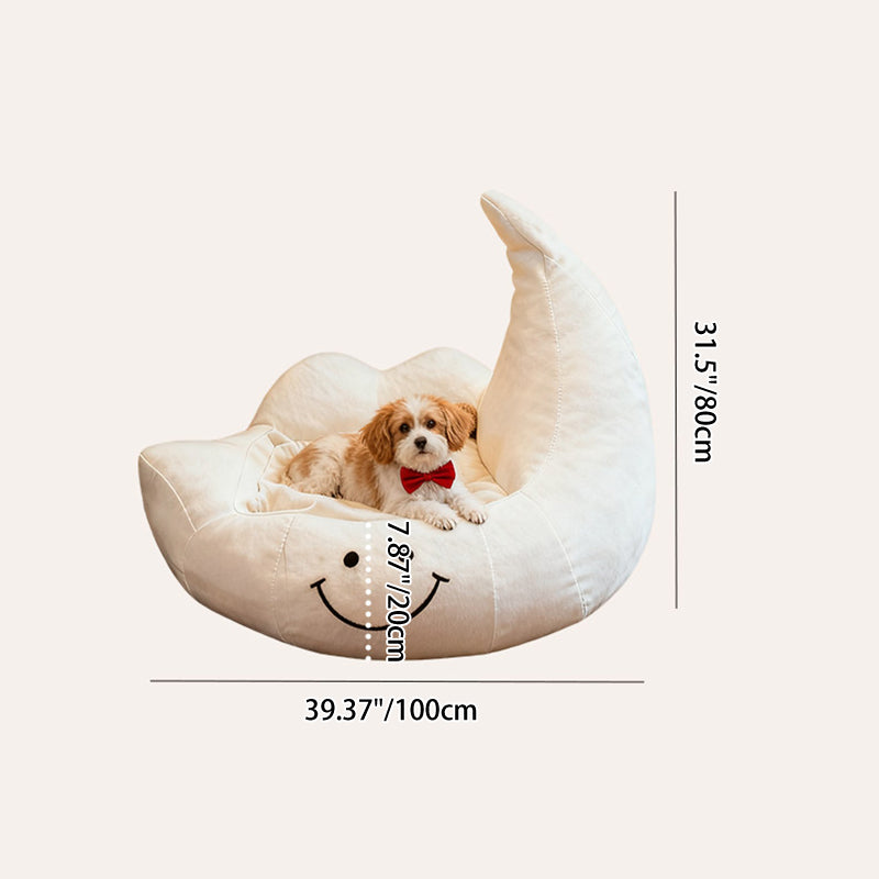 Contemporary Creative Curved Moon-Shaped Velvet Sponge Pet Dog Bed Cat Bed For Bedroom