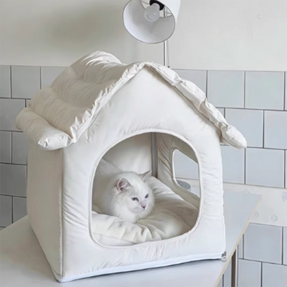 Modern Minimalist House Shaped Plastic Polyester Cotton PP Cotton Pet Waterproof Dog Bed Cat Bed For Bedroom