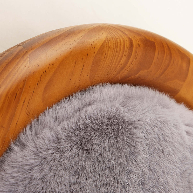 Modern Minimalist Oval Solid Wood Velvet Cat Claw Leather Pet Dog Bed & Cat Bed For Bedroom