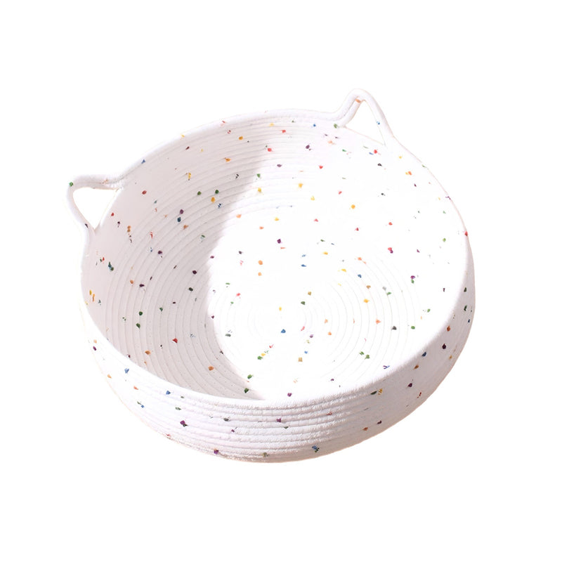 Contemporary Creative Cylindrical Cat Ear Design Cotton Rope Fabric Bamboo Cat Bed Toy Ball For Bedroom