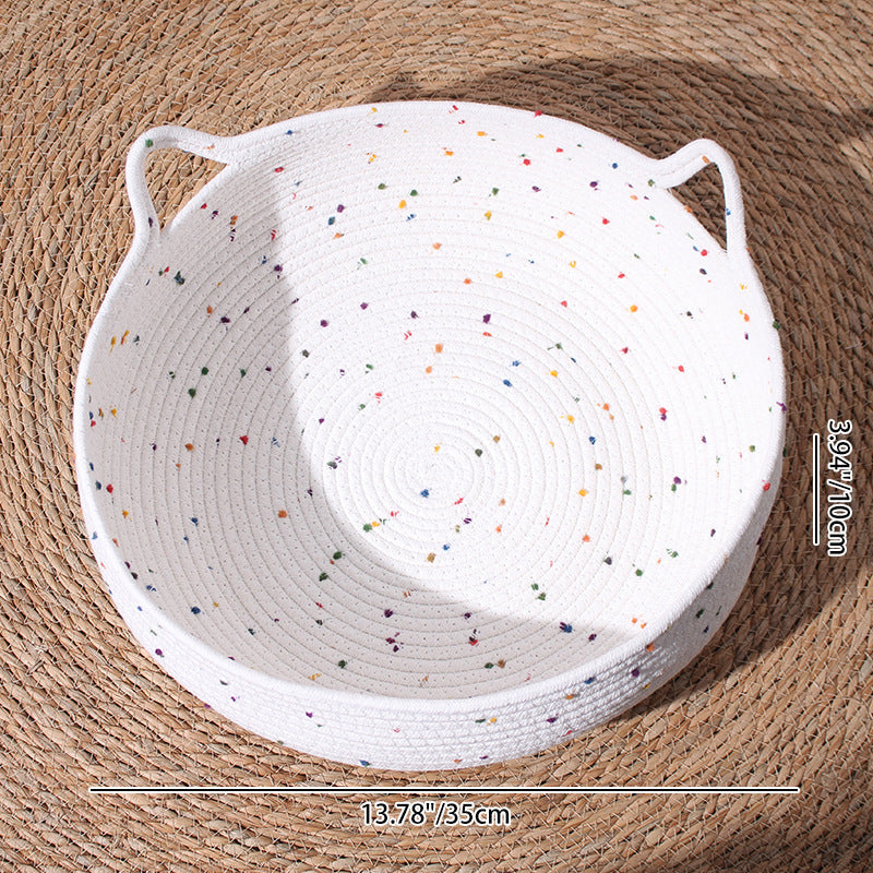 Contemporary Creative Cylindrical Cat Ear Design Cotton Rope Fabric Bamboo Cat Bed Toy Ball For Bedroom