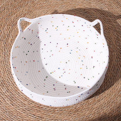 Contemporary Creative Cylindrical Cat Ear Design Cotton Rope Fabric Bamboo Cat Bed Toy Ball For Bedroom
