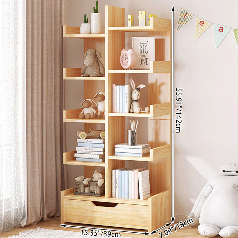 Modern Minimalist Rectangular Medium Density Fiberboard Bookshelf 4/5 Tier For Home & Office