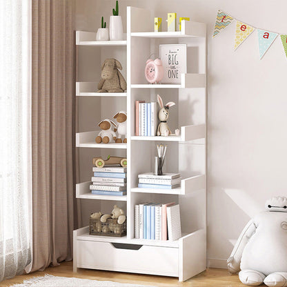 Modern Minimalist Rectangular Medium Density Fiberboard Bookshelf 4/5 Tier For Home & Office
