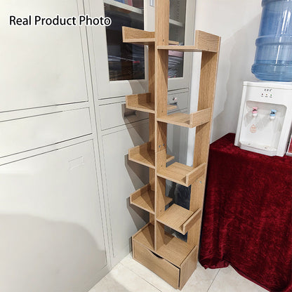 Modern Minimalist Rectangular Medium Density Fiberboard Bookshelf 4/5 Tier For Home & Office