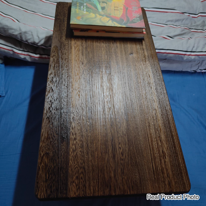 Traditional Japanese Rectangular Solid Paulownia Wood Folding Coffee Table 1-Tier For Living Room