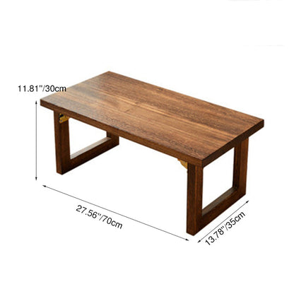 Traditional Japanese Rectangular Solid Paulownia Wood Folding Coffee Table 1-Tier For Living Room