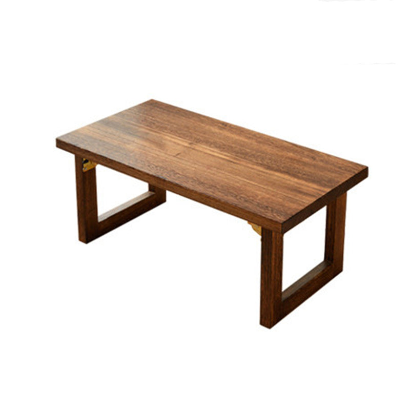 Traditional Japanese Rectangular Solid Paulownia Wood Folding Coffee Table 1-Tier For Living Room