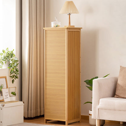 Contemporary Nordic Rectangular Bamboo Composite Board Storage Cabinet 6-Drawer For Living Room