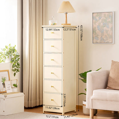 Contemporary Nordic Rectangular Bamboo Composite Board Storage Cabinet 6-Drawer For Living Room