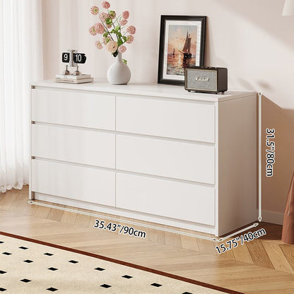 Contemporary Nordic Rectangular Particleboard Storage Cabinet 4/6 Drawer For Living Room