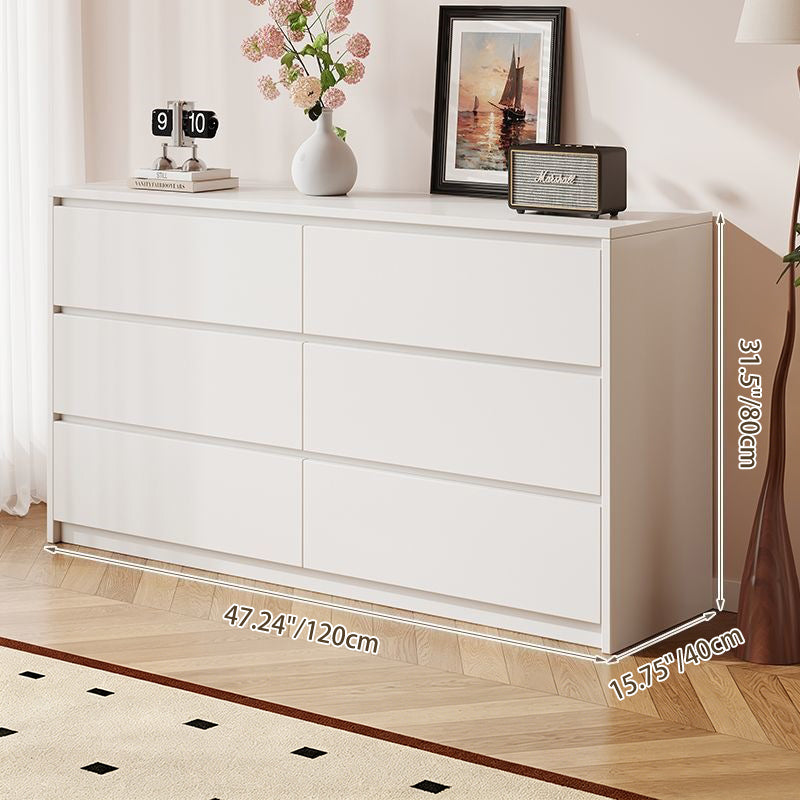 Contemporary Nordic Rectangular Particleboard Storage Cabinet 4/6 Drawer For Living Room