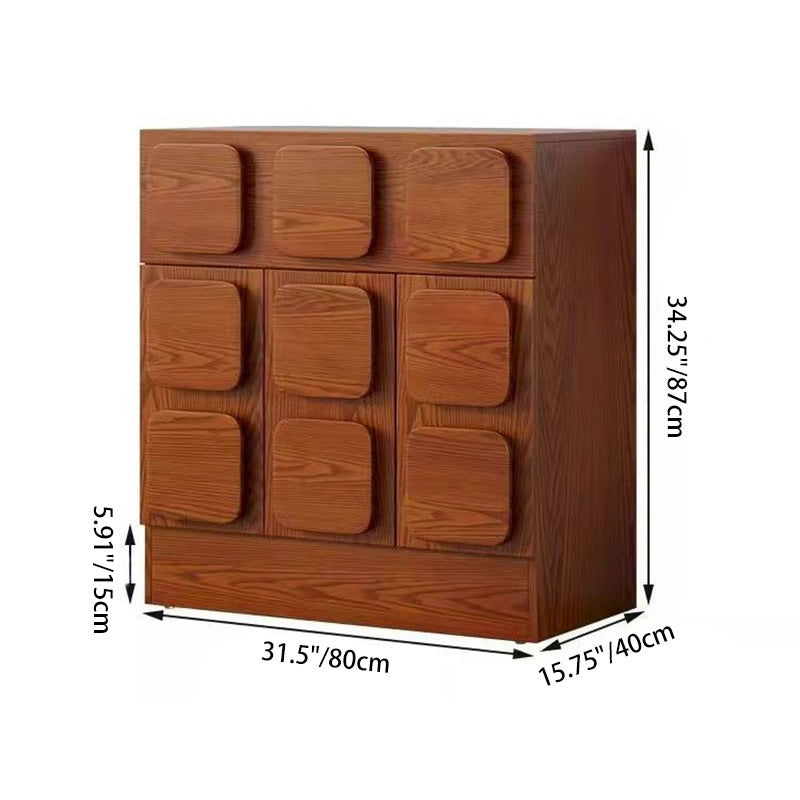 Contemporary Nordic Rectangular Plywood Pine Storage Cabinet 1-Drawer 2-Cabinet For Living Room
