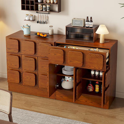 Contemporary Nordic Rectangular Plywood Pine Storage Cabinet 1-Drawer 2-Cabinet For Living Room