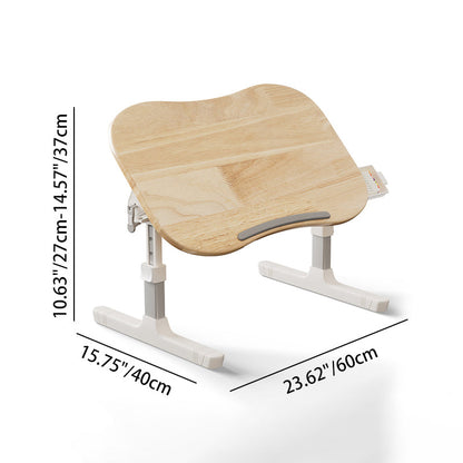 Contemporary Scandinavian Curved Pine Finger-Jointed Board Plastic Aluminum Alloy Adjustable Height Folding Desk 1-Drawer For Bedroom
