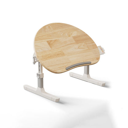 Contemporary Scandinavian Curved Pine Finger-Jointed Board Plastic Aluminum Alloy Adjustable Height Folding Desk 1-Drawer For Bedroom
