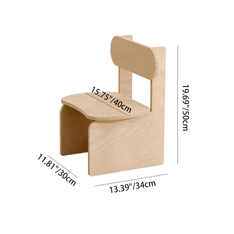 Contemporary Scandinavian Rectangular Plywood Kids Desk & Chair Set 2-Tier For Bedroom