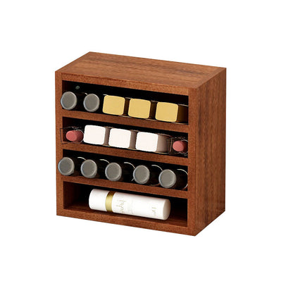 Contemporary Scandinavian Rectangular Pine Plywood Desktop Storage Shelf 4-Tier For Bedroom