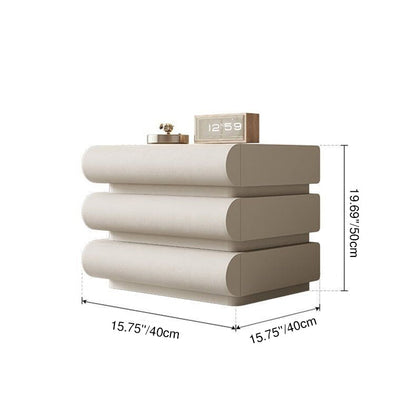 Modern Minimalist Rectangular Solid Wood Medium Density Fiberboard Microfiber Leather Nightstand 2-Drawer For Bedroom