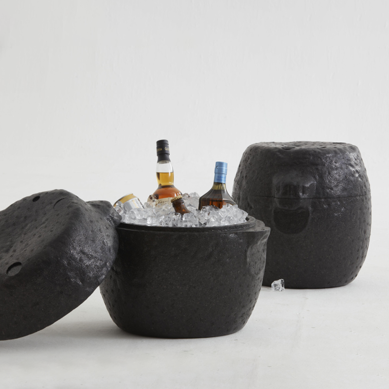 Oriental Stone-Inspired EPP Storage Stool & Side Table - Lightweight Indoor Outdoor Ottoman
