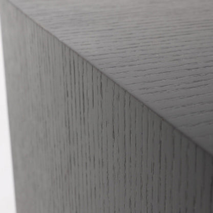 Modern Minimalist Square Gray 2-Drawer Storage Nightstand - Veneered Plywood Frame Bedside Table For Bedroom