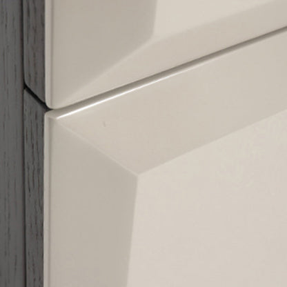 Modern Minimalist Square Gray 2-Drawer Storage Nightstand - Veneered Plywood Frame Bedside Table For Bedroom
