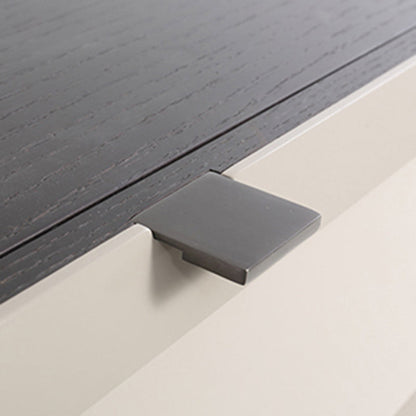 Modern Minimalist Square Gray 2-Drawer Storage Nightstand - Veneered Plywood Frame Bedside Table For Bedroom