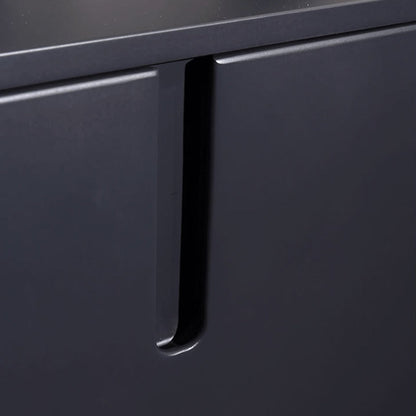 Modern Minimalist Square Dark Gray 1-Drawer Storage Nightstand For Bedroom