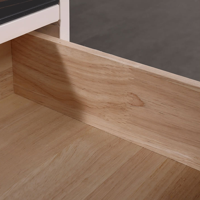 Contemporary Scandinavian Square Beige 2-Drawer Storage Nightstand - Minimalist Bedside Table For Bedroom