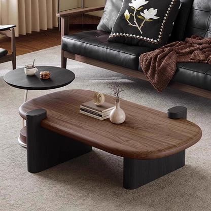 Traditional Vintage Round Plywood Ash Wood Stainless Steel Coffee Table For Living Room