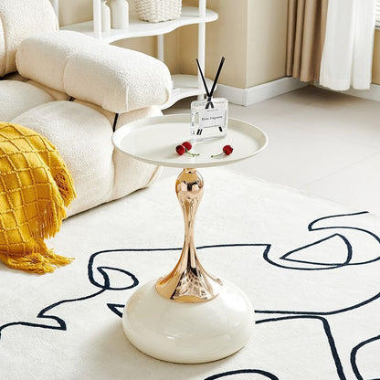 Modern Luxury Round Iron Side Table 1-Tier For Living Room