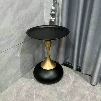 Modern Luxury Round Iron Side Table 1-Tier For Living Room
