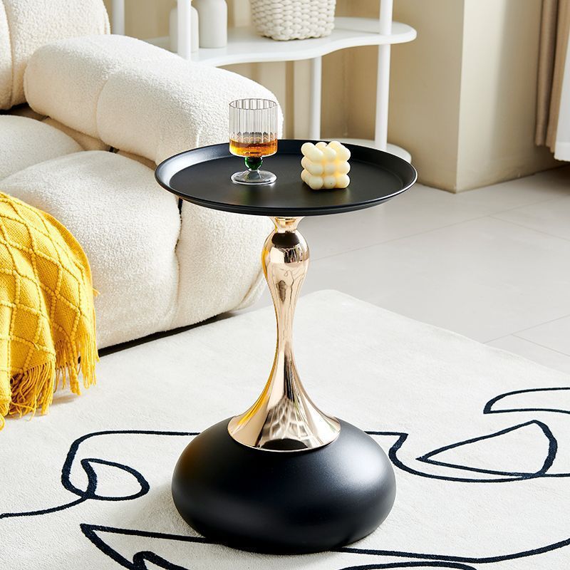 Modern Luxury Round Iron Side Table 1-Tier For Living Room