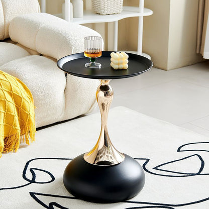 Modern Luxury Round Iron Side Table 1-Tier For Living Room
