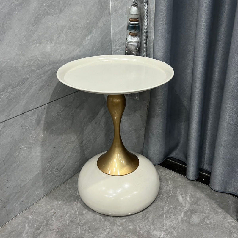 Modern Luxury Round Iron Side Table 1-Tier For Living Room