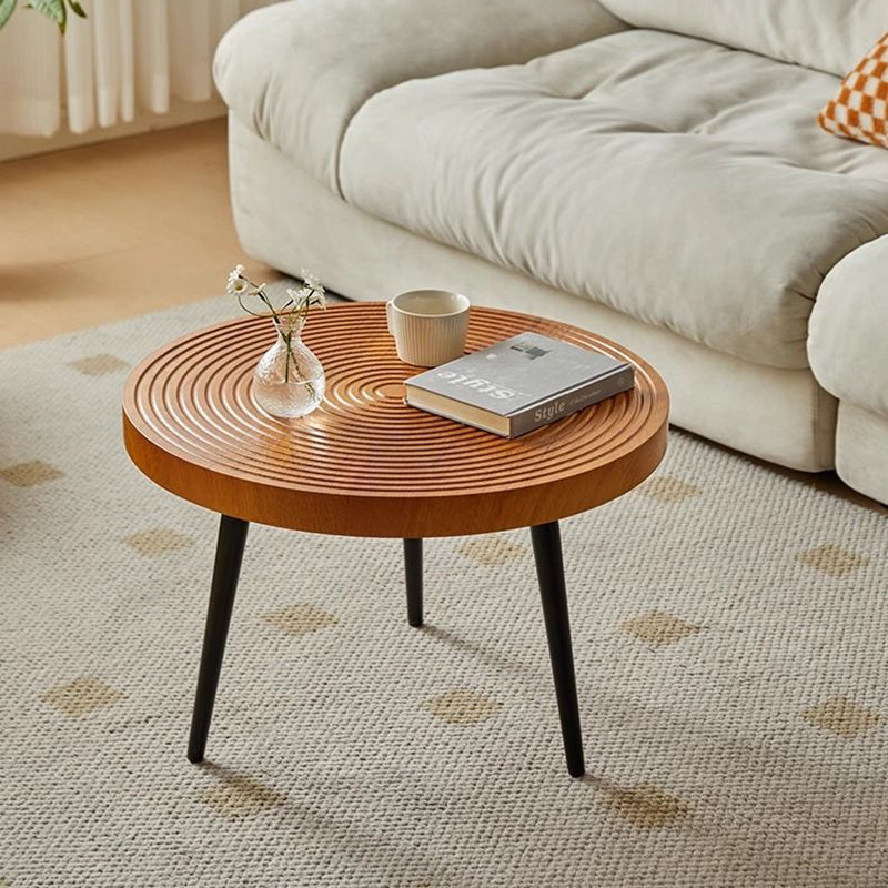Traditional Vintage Round PVC Vacuum-Formed Particle Board Iron Side Table For Living Room