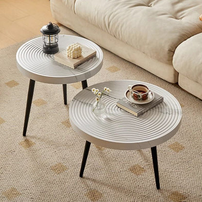 Traditional Vintage Round PVC Vacuum-Formed Particle Board Iron Side Table For Living Room