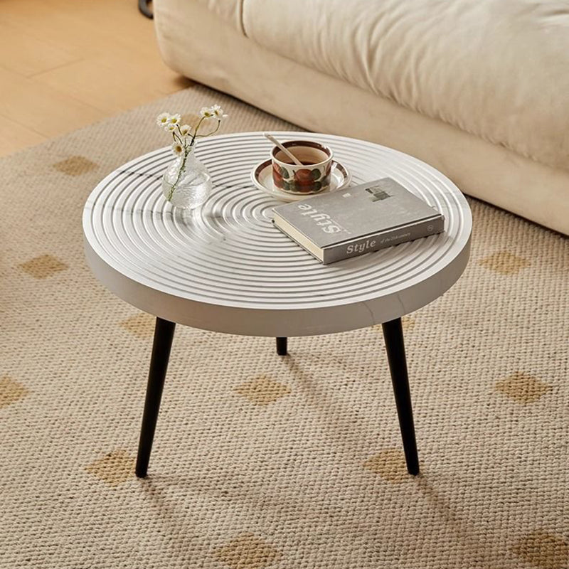 Traditional Vintage Round PVC Vacuum-Formed Particle Board Iron Side Table For Living Room