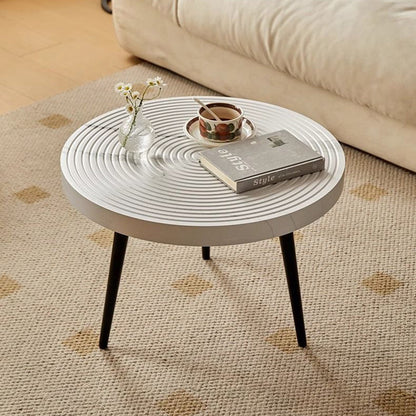 Traditional Vintage Round PVC Vacuum-Formed Particle Board Iron Side Table For Living Room