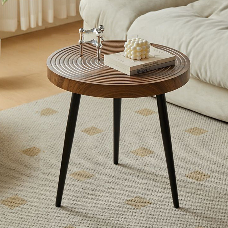 Traditional Vintage Round PVC Vacuum-Formed Particle Board Iron Side Table For Living Room