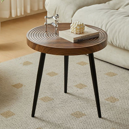Traditional Vintage Round PVC Vacuum-Formed Particle Board Iron Side Table For Living Room