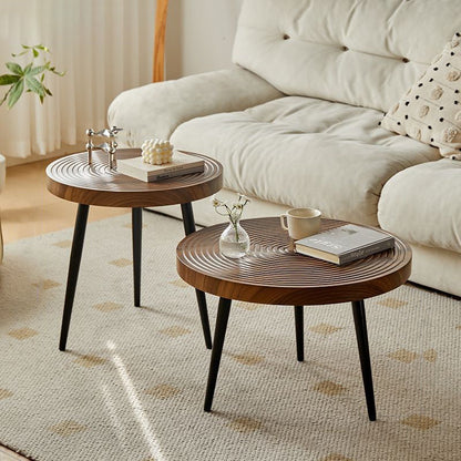 Traditional Vintage Round PVC Vacuum-Formed Particle Board Iron Side Table For Living Room