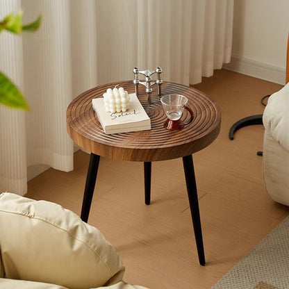Traditional Vintage Round PVC Vacuum-Formed Particle Board Iron Side Table For Living Room