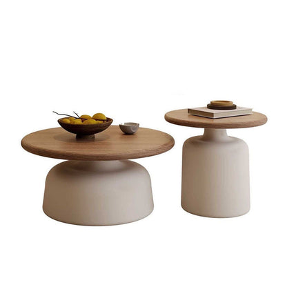 Contemporary Scandinavian Round Plywood Carbon Steel Side Table For Living Room